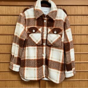 Abercrombie & Fitch Brown and White Plaid Jacket